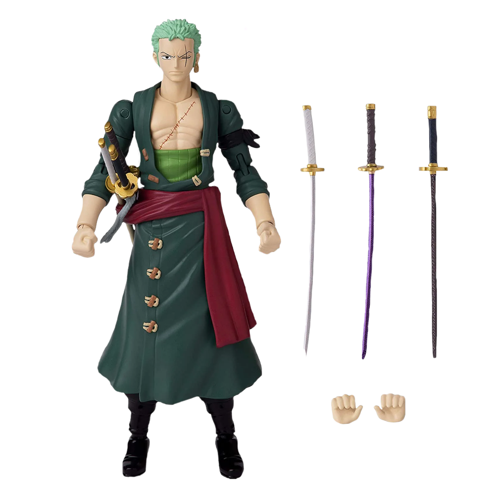 FIGURA ZORO RORONOA ONE PIECE ANIME HEROES ARTICULADO BANDAI