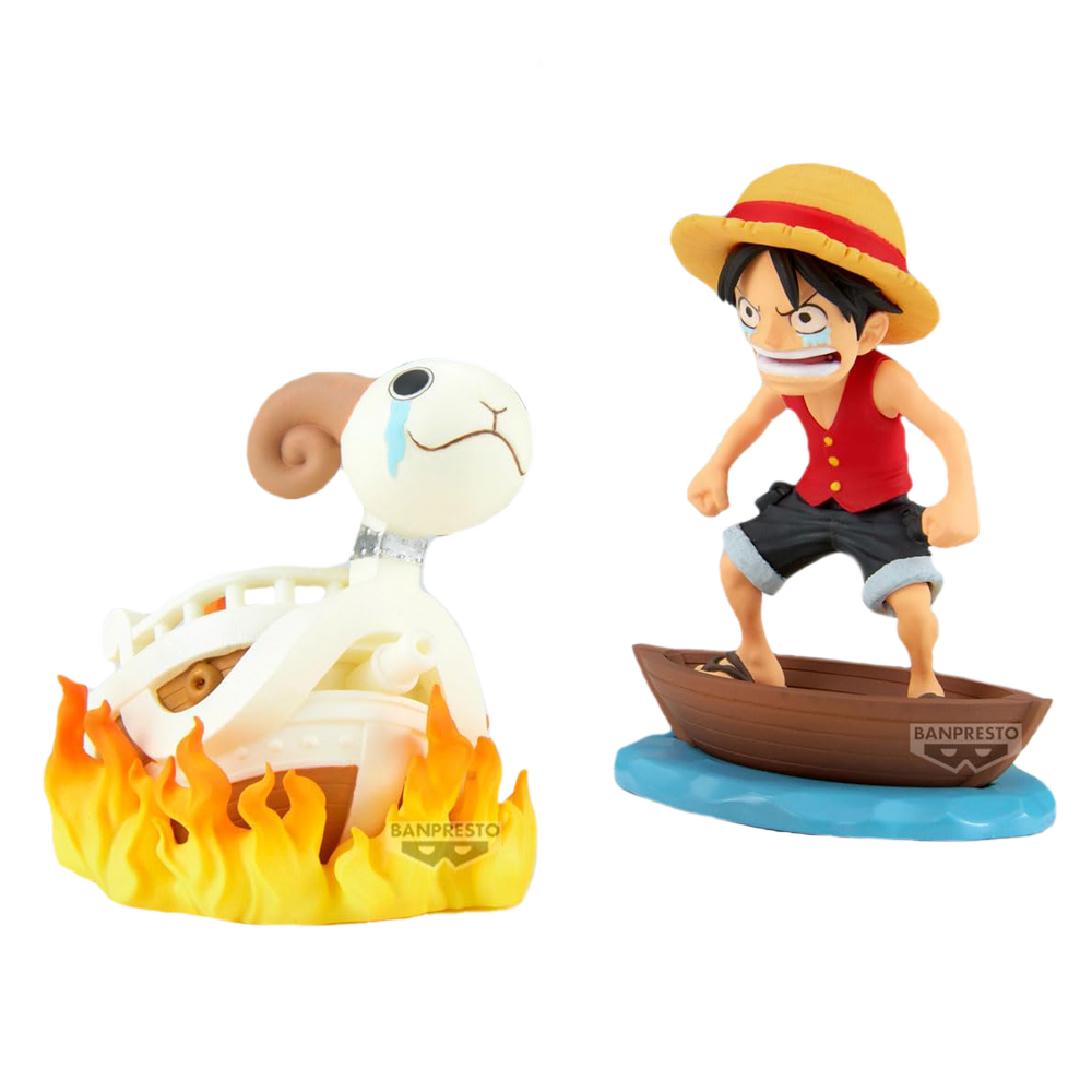 ONE PIECE WORLD COLLECTABLE FIGURE LOG STORIES MONKEY.D.LUFFY & GOING MERRY BANDAI/BANPRESTO